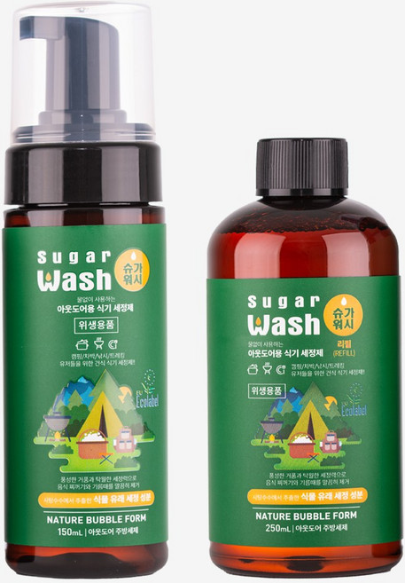 차박 캠핑 필수템 스텐연마제 제거 다목적클리너 150ml 리필 250ml 설거지용 슈가워시, 1세트, 400ml