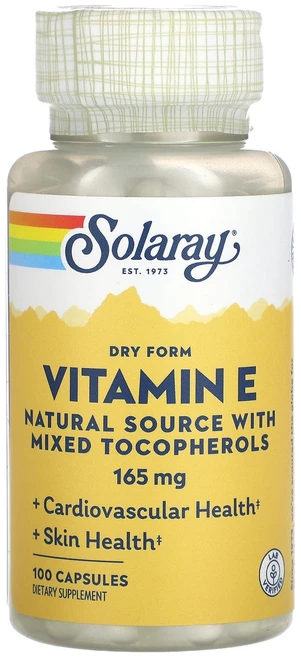 Solaray 건조 형태 비타민E 165mg 캡슐 100정, Solaray건조형태비타민E165mg캡슐100정, 1개 - 쿠팡