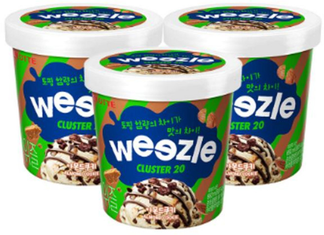 롯데 위즐 아몬드쿠키 660ml 3개