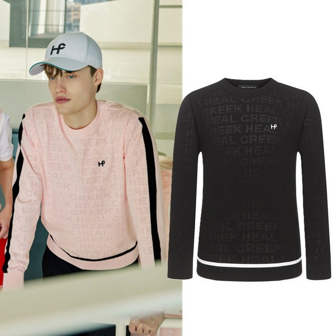 힐크릭 남성골프웨어 남성골프니트 H411 남성 로고자카드라운드풀오버 1HCSWS4153BLAC_SC