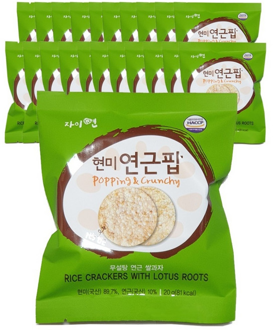 자이연 현미연근팝 쌀과자, 20g, 22개