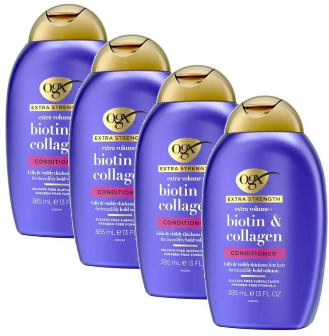 오지엑스 엑스트라 스트렝스 비오틴 & 콜라겐 컨디셔너 OGX Extra Strength Biotin & Collagen Conditioner, 385ml, 4개