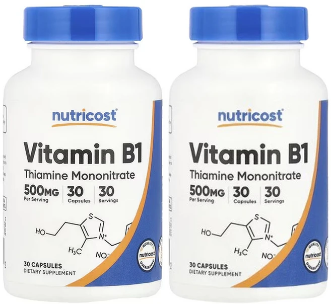 뉴트리코스트 비타민 B1 500mg, 2개, 30정 - 쿠팡