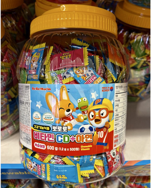 베베모린 뽀로로 비타민 C 복숭아맛, 500정, 1개