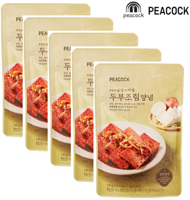 피코크 두부 조림 양념 수량, 5개, 140g