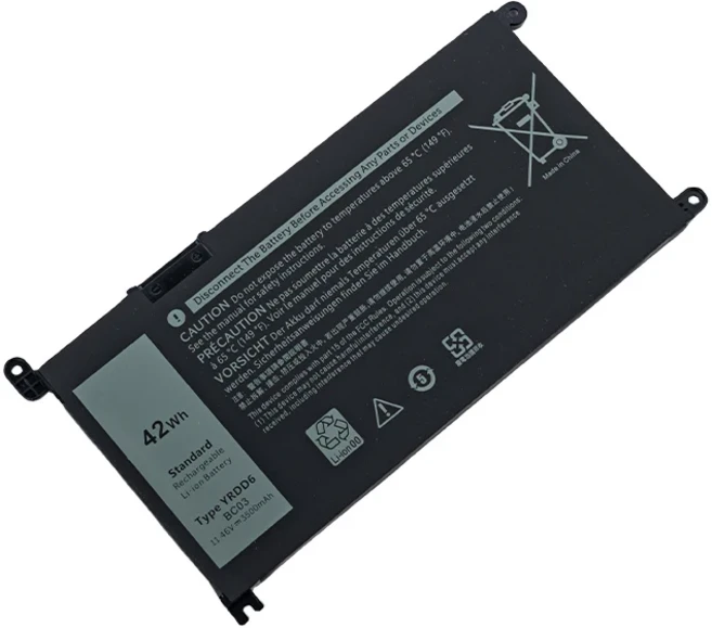 Dell Latitude 3400 P120G P111G P90F Inspiron 5490 시리즈 11.4V 42WH 배터리 용 YRDD6 3680MAH 노트북, 01 검정색