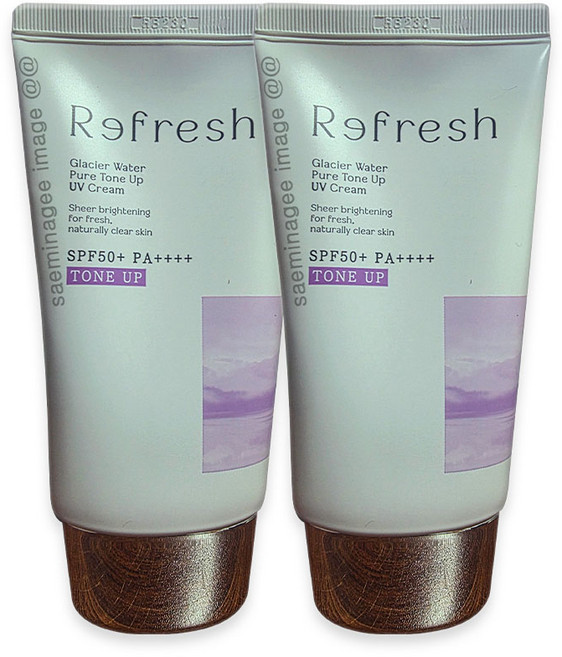 뷰티피플 철벽녀 리프레쉬 빙하수 퓨어 톤업 유브이 선크림, 2개, 50ml