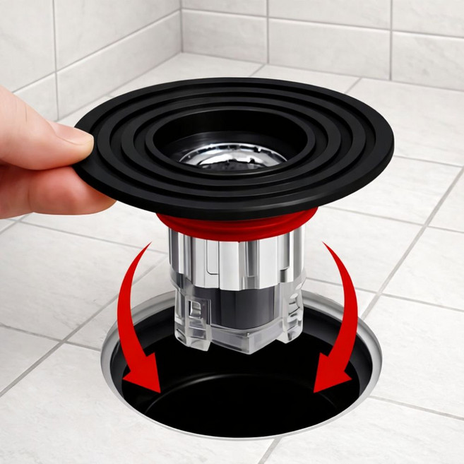 딜리홈 하수구트랩 화장실하수구트랩 배수구트랩 욕실배수구트랩, 블랙계열