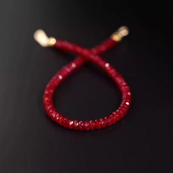 팔찌 천연 루비 컷 비드 2X4MM carnelian 목걸이 유행 기념일 파티 남자 내구성 미니멀리스트 패브릭 우아한