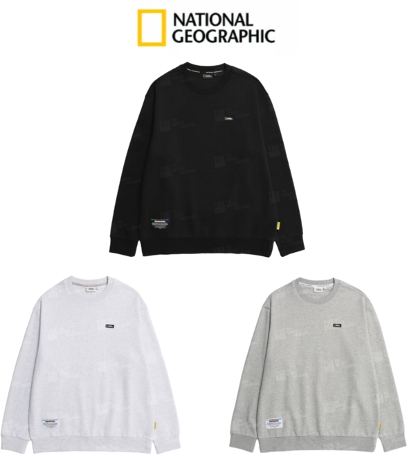 [백화점 정품] 내셔널지오그래픽 남녀공용 스몰로고 맨투맨