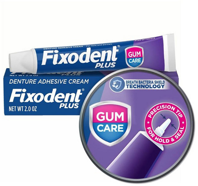 Fixodent PLUS 假牙黏著劑 牙齦護理 無香料配方, 1個