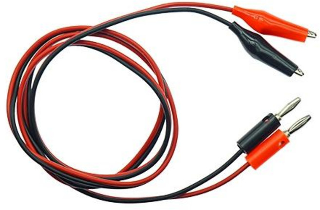 악어클립 바나나잭 케이블 1M (검정 빨강 SET), 1개
