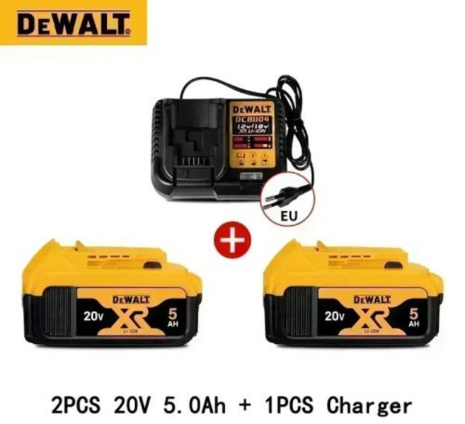 배터리 20V 2.0ah-9.0AH 충전식 리튬 이온 배터리 DCB115 DCB118 공구 배터리충전기, 06 06 5AH X2 charger X1