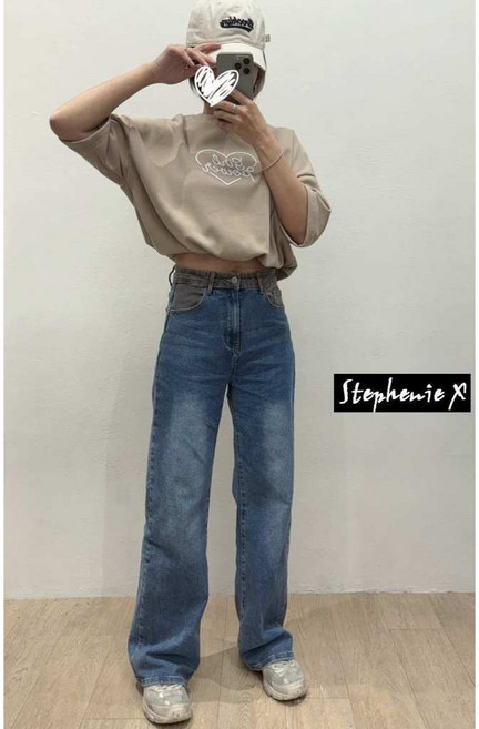牛仔寬褲