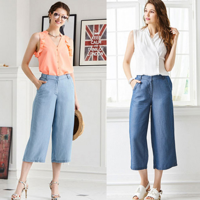 배꼽 P11-6 텐셀 와이드 쿨 팬츠 55~99