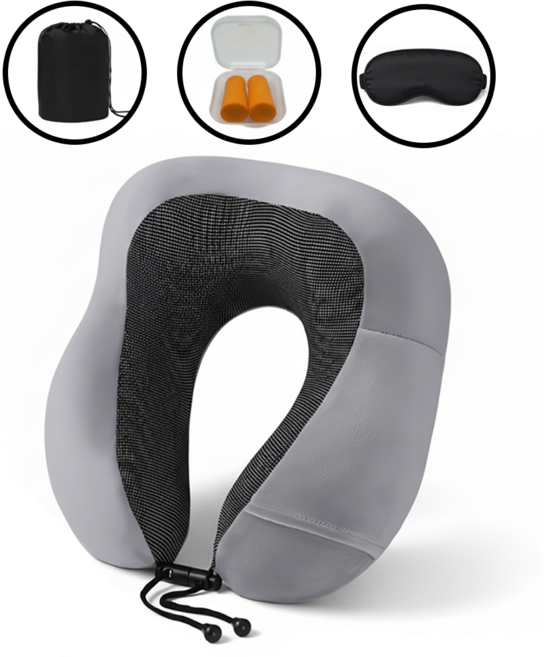 링고룸 올인원 목베개 세트 메모리폼 귀마개 안대 파우치 여행용 휴대용