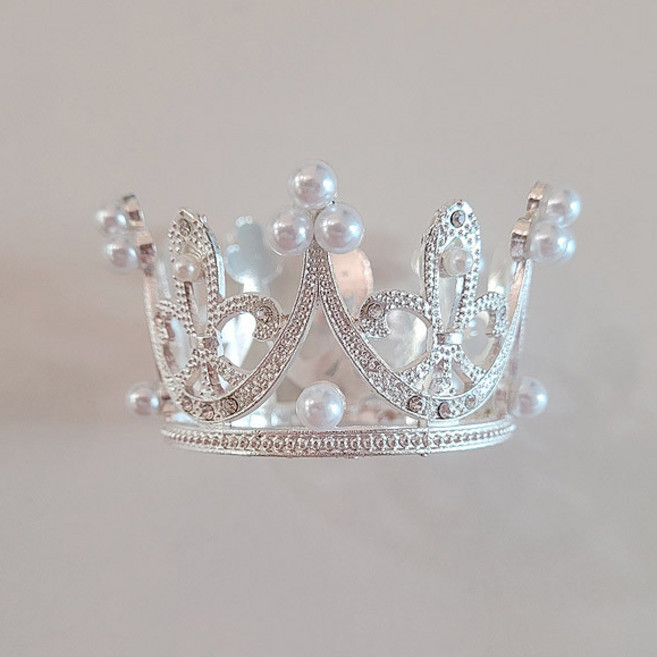 올리브파티 티아라 케이크 왕관 브라이덜샤워 생일 파티 케익데코 토퍼, 1개, 미니티아라