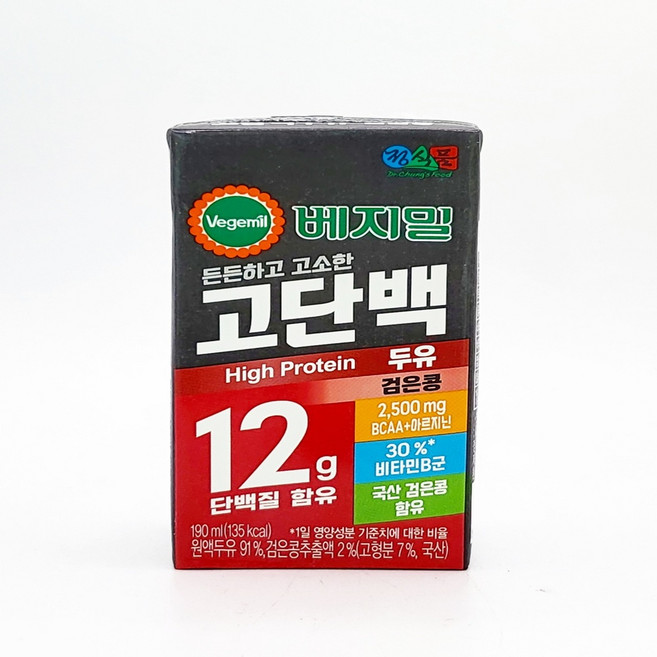 베지밀 고단백두유 검은콩 190ml x 24팩, 24개