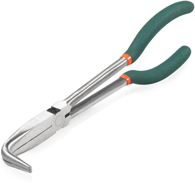 SPEEDWOX 10인치 롱 리치 벤트 노즈 플라이어 90도 인터메시드 톱 정밀 공구 좁은 공간 작업 노동 절감 논슬립 핸들, 1개