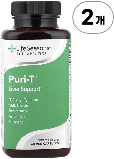 라이프시즌스 퓨리-T 리버 서포트 (간 서포트) LifeSeasons Puri-T® Liver Support 60정, 2개 - 쿠팡