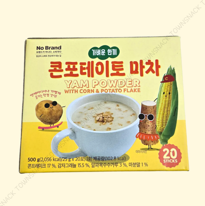 노브랜드 가벼운한끼 콘포테이토마차 500g 2개, 25g, 20개입