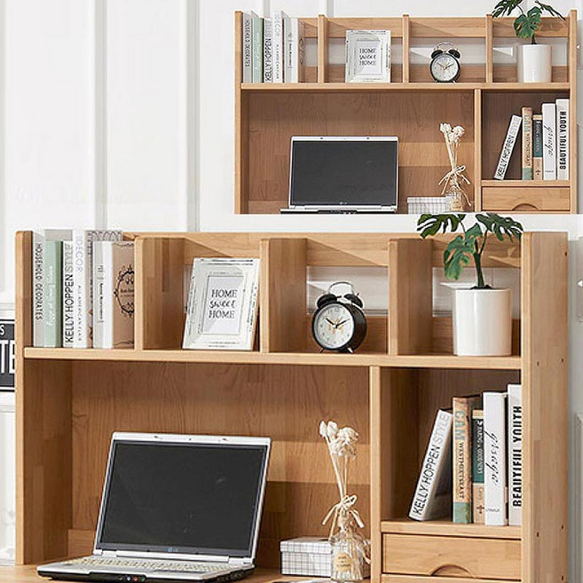 국산 원목 2단 책상위 책꽂이 오픈형 수납선반 (책상제외) 112x23x68cm, 엘다 원목