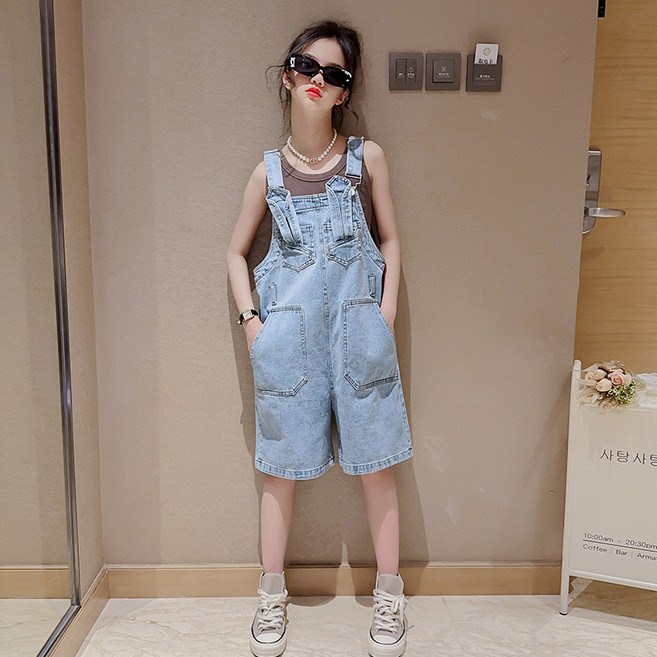 루비키즈 여아 주니어 귀달이 멜빵 반바지 A128