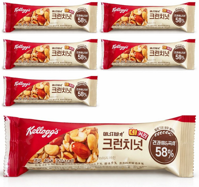 농심 켈로그 에너지바K 크런치넛(30g 12개), 40g, 6개
