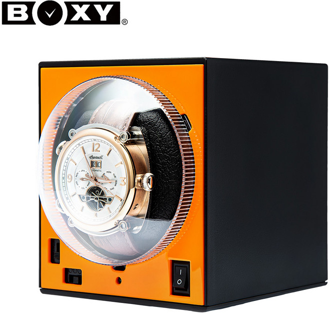 [BOXY 박시 워치와인더] 오토메틱 시계보관함 거치대 오렌지색 BWS-F(OR) 아답터 포함