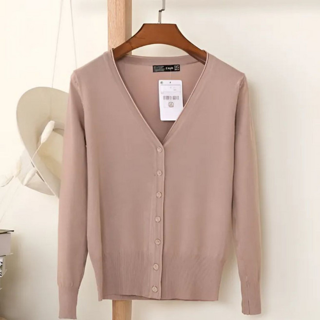 여성 니트 가디건 긴팔 브이넥 간절기