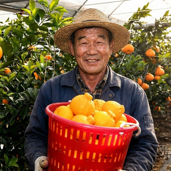 산지직송 제주 신선한 고당도 한라봉, 1박스, 3kg (중대과)
