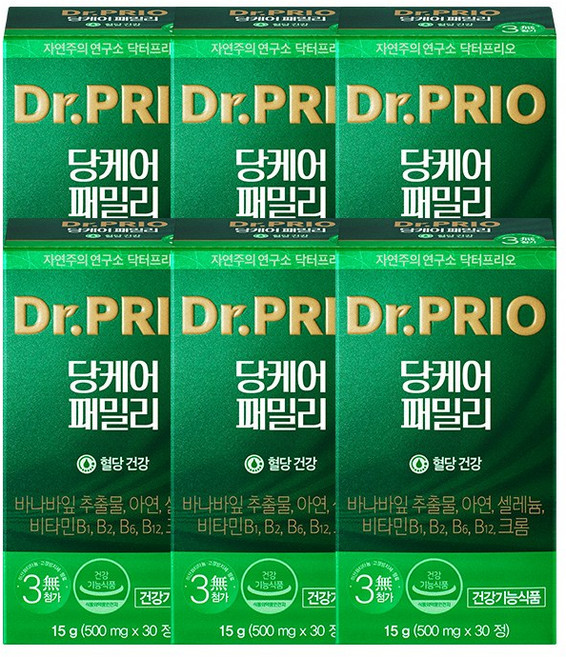 [닥터프리오] 당케어 패밀리 바나바잎추출물, 30정, 6개