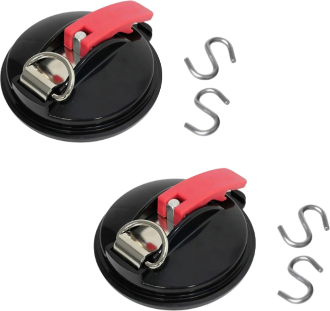 별들림 캠핑 차박 타프 진공 흡착판 큐방 2P, 레드/블랙 조합, 2개