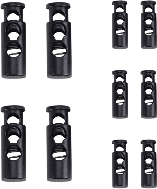 HwaDon 끈조절 더블스트링 스토퍼, 10개, 블랙