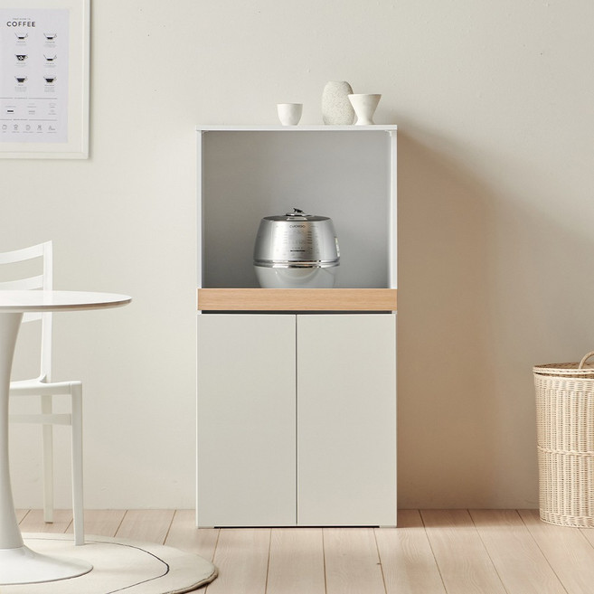 퍼니하우스 헤븐 전자렌지대 주방수납장 밥통 밥솥다이 에어프라이어 선반 오븐장 1200, 화이트오크