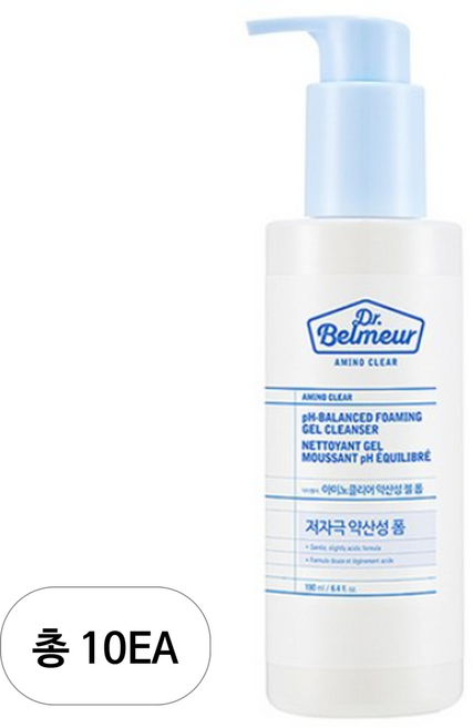 더페이스샵 닥터벨머 아미노클리어 약산성 젤 폼 클렌저, 190ml, 10개