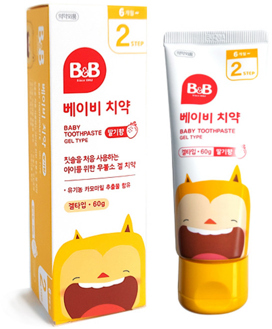 비앤비 베이비 무불소 치약 겔형 딸기맛, 60g, 1개