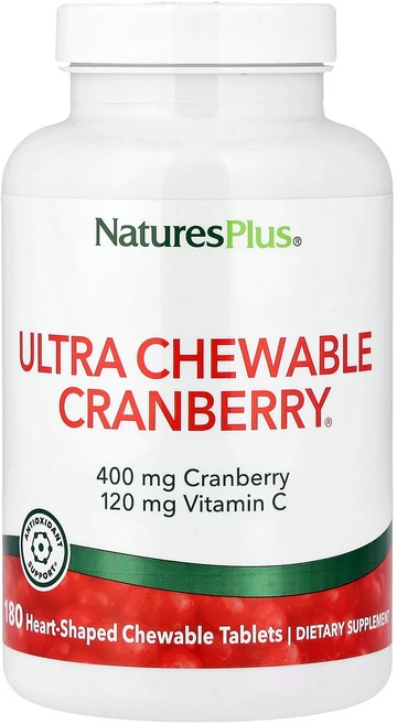 NaturesPlus 울트라 츄어블 Cranberry® 하트 모양 정 180정 NaturesPlus (네이처스플러스), 1개 - 쿠팡
