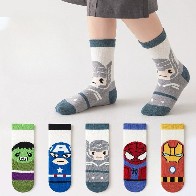 다온122 짱짱파워 액션 특공대 어린이 발목양말 5켤레세트