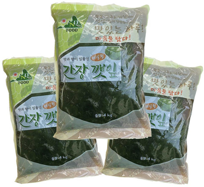 남동 매실 간장깻잎4kg 깻잎장아찌 깻잎절임 업소용, 3개, 4kg