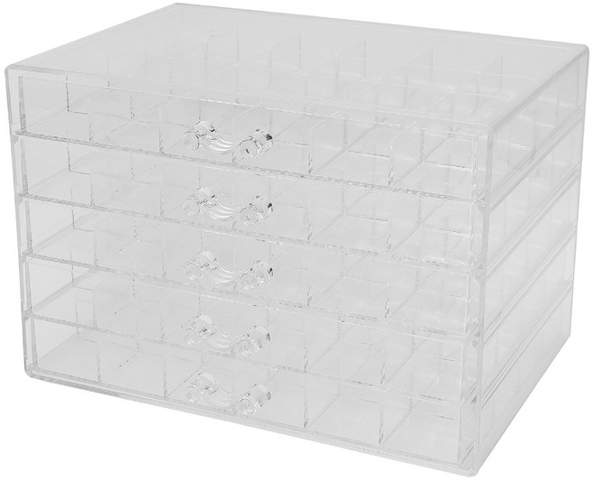 5단 대형 네일파츠케이스 비즈케이스 비즈보관함 귀걸이 반지 목걸이 팔찌 보관함, 1개, 투명 120칸