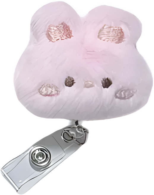 비앤데일리 간호사 릴홀더 인형 테이프걸이 사원증 클립형, 1개, C6.부끄분홍토끼