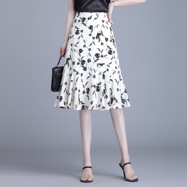 여성 여름 프릴 머메이드 힙커버 미니 스커트 A라인 스커트 A6867