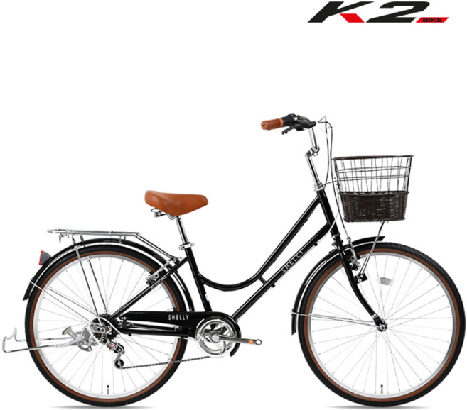 2025 케이투바이크 클래식 여성용자전거 쉘리클래식 24인치 7단 조립구매시 사은품증정, 쉘리클래식 24인치 블랙, 조립+5종사은품, 1개
