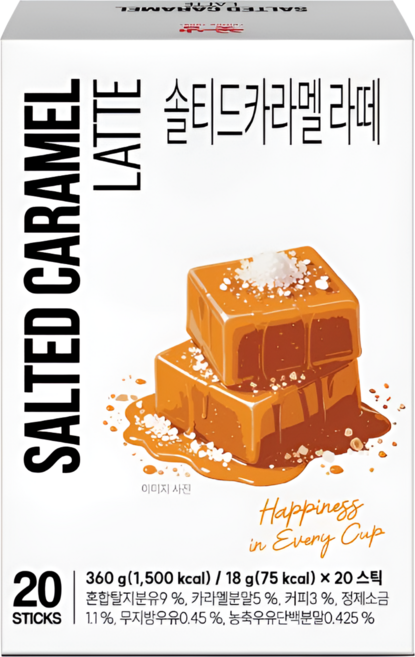 꽃샘 솔티드 카라멜 라떼, 1개, 20개입, 18g