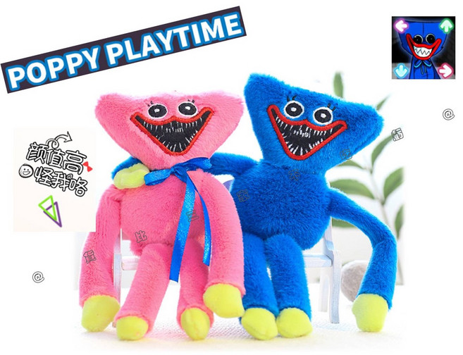 Poppy Playtime 波比公仔 毛絨玩偶, 紅色，藍色，黑色, 1個, 詳見包裝
