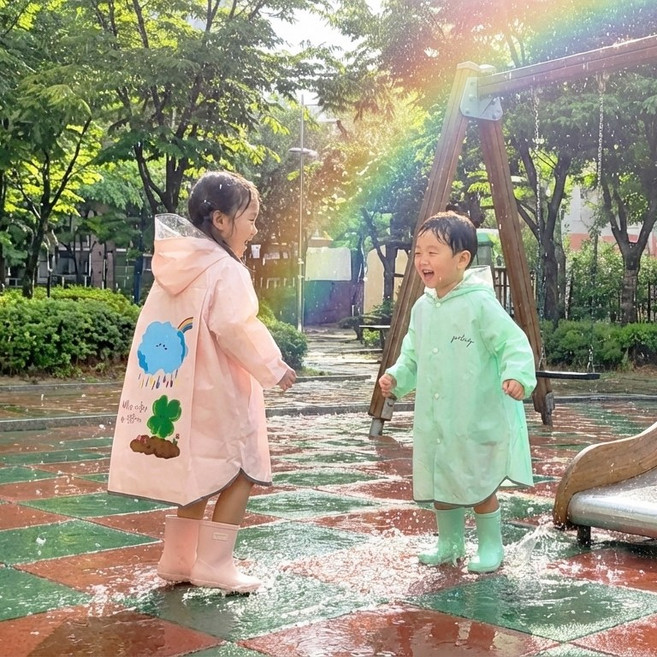 쁘띠끄 행운이 키즈 유아우비 레인코트 어린이우비 비옷