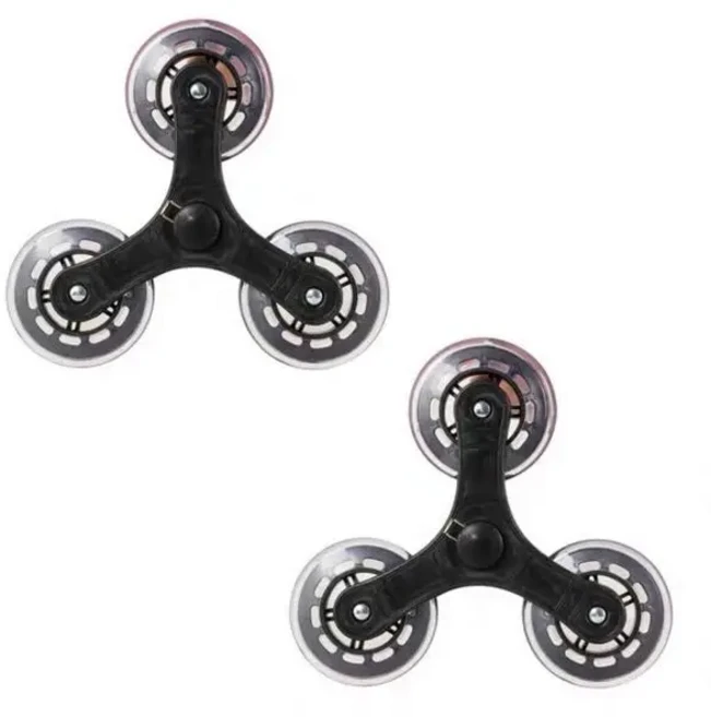 쇼핑 카트 야채 구매 카트 미니 손수레 계단 오르기용 삼각 바퀴를 위한 스테인리스 스틸 베어링 고무 바퀴, 01 베어링 크리스탈 삼륜 (한 쌍)