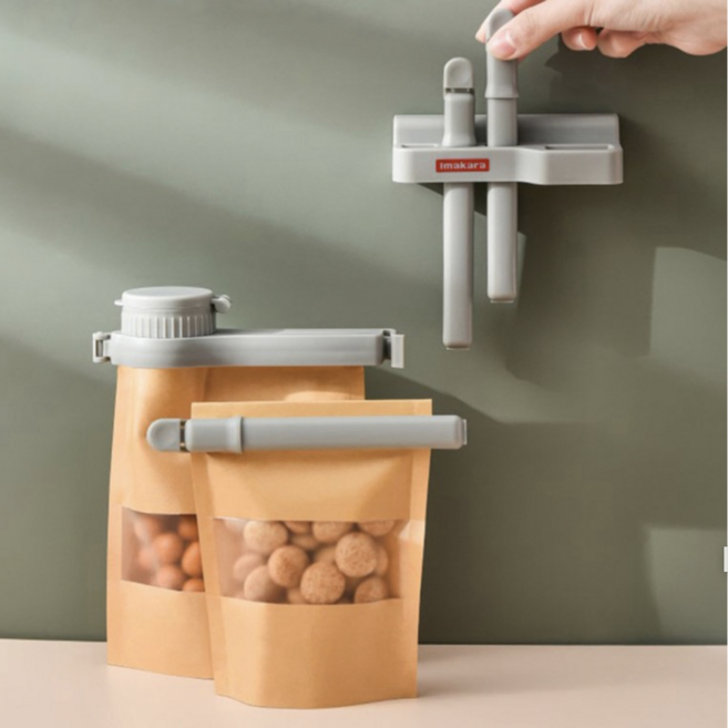 바이버스트 다용도 밀폐집게 세트, 1개, 화이트