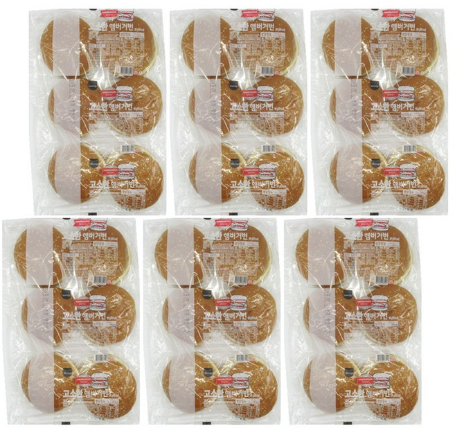 상온 고소한 햄버거번 햄버거빵, 6개, 300g